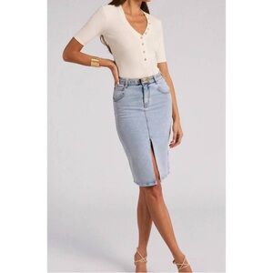 NWOT NEW Generation Love Luanne Denim Skirt with Belt